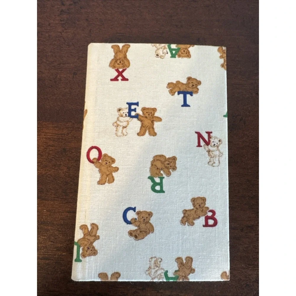 1989 Quillmark Fabric Alphabet & Bears Hardcover Journal Vintage. NOS